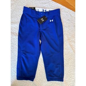Under Armour Women Royal Blue Softball Pants Cropped Pants Size Small